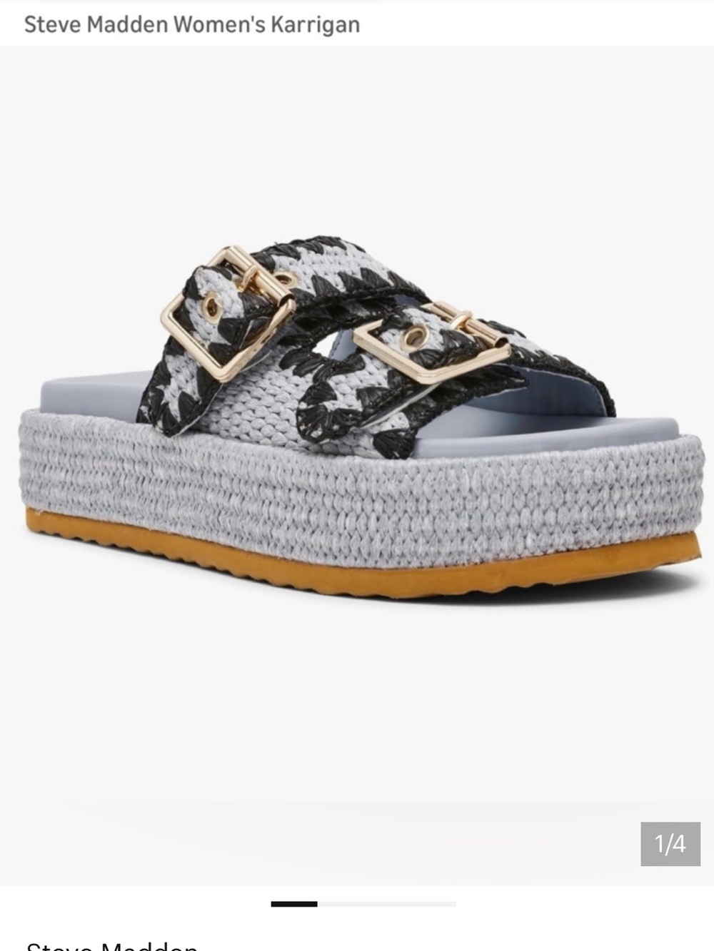 199-0281 Steve Madden Karrigan Braided Gray Platform Slide without box